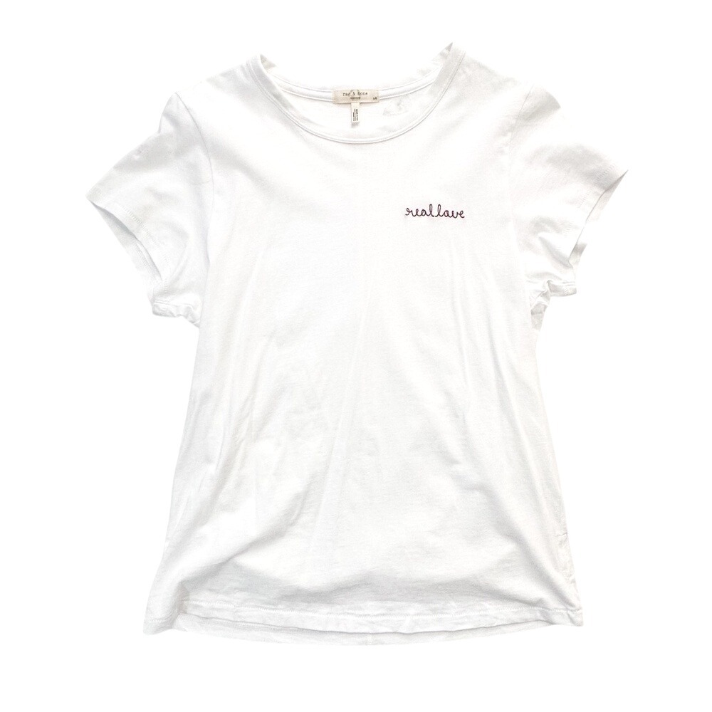 Rag & Bone Real Love (is imperfect) Short‎ Sleeve White Tee - Size large